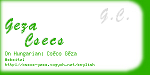 geza csecs business card