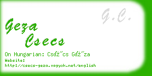 geza csecs business card